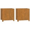 vidaXL Garden Planters 2 pcs 27.6"x12.2"x27.6" Solid Wood Pine - 2 of 4