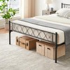 Homhougo Queen Size Metal Platform Bed Frame with Headboard and Footboard, Heart Shaped Bed Frame Black - 4 of 4