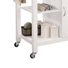 Ottawa Kitchen Cart Black/White - Acme Furniture: Wheeled Bar with Storage, Glass Rack, Rubberwood - 4 of 4
