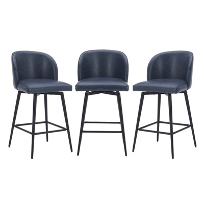 Spruce&Spring Counter Height Swivel Barstool with Metal Legs Set