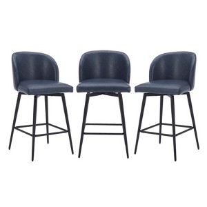Spruce&Spring Counter Height Swivel Barstool with Metal Legs Set - 1 of 4
