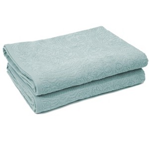 Espalma Portofino 2 Piece 40"x70" Bath Sheet 100% Cotton Floral Jacquard Design - 1 of 3