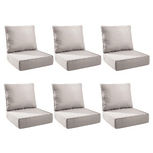 Gymojoy Outdoor Deep Seat Cushion Set 24 x 24 x 6 Inch - 6 Pair - 1 of 4