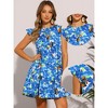 INSPIRE CHIC Women's Short Sleeve Crew Neck A Line Flower Casual Dress - 2 of 4