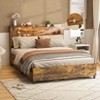 Lift Up Storage Platform Bed Frame, 2-Tier Wooden Headboard - 4 of 4