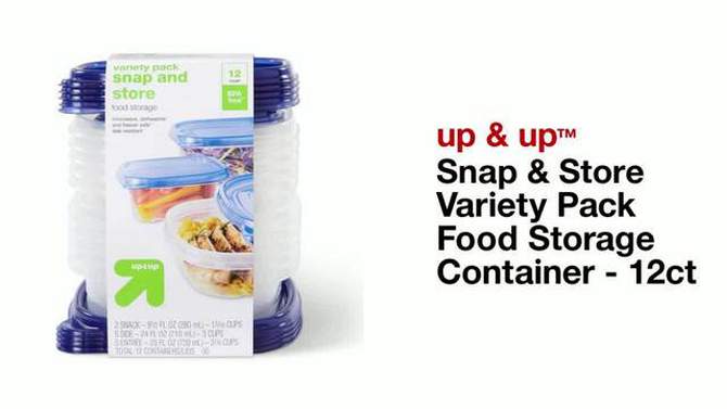 Snap and Store Variety Pack Food Storage Container - 12ct - up &#38; up&#8482;, 2 of 7, play video