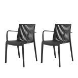 Milos 2pk Stackable Outdoor Arm Chairs - Lagoon
