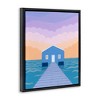 Stupell Industries Blue Boat Shed Sunrise Floating Frame Canvas Art - 2 of 4