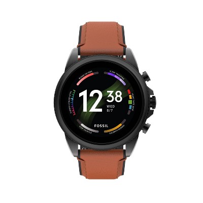 Fossil Gen 6 Smartwatch 44mm Black With Luggage Leather Target