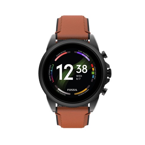 Fossil Gen 6 Smartwatch 44mm Black with Luggage Leather