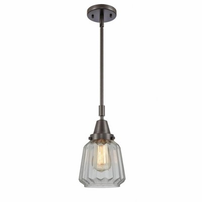 Chatham - 1 Light Stem Hung Mini Pendant In Art Deco Style-9.13 Inches Tall and 7 Inches Wide