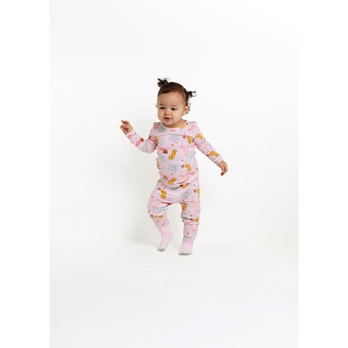 Sleep On It Infant Girls 2-piece Super Soft Jersey Snug-fit Pajama Set With  Matching Socks - Animal Zoo, Size 24m : Target