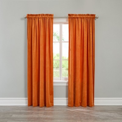BrylaneHome BH Studio Velvet Rod-Pocket Panel
