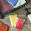 Juvale 50 Pack Disposable Rain Ponchos for Adults, Bulk Emergency Ponchos with Hood, Raincoats, Rainbow Colors, Clear - 4 of 4