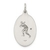 Black Bow Jewelry Sterling Silver St Christopher Oval Sports Medal Pendant, 15 x 31mm - 3 of 4