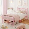 Heart Shaped Twin Size Bed Frame with Headboard and Footboard, Platform Bed Frame with Sturdy Slat Support, 11.5'' Underbed Storage Space - 2 of 4
