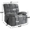 FONTOI Large Size Accent Chair with Side Pockets, Recliner Chair with Comfortable Pillow Back&Armrests, Grey, 37"*42.51"*40.55" - 3 of 4