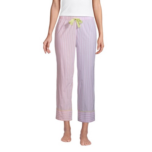 Lands' End Women's Cotton Poplin Pajama Crop Pants - Medium - Wild Blossom  Stripe Block : Target