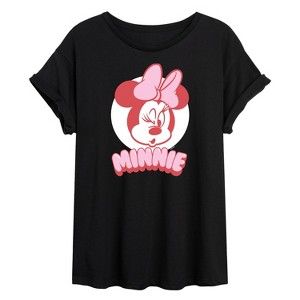 Women's - Disney - Minnie Pink Oversized Graphic T-Shirt - 1 of 4