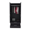 SEVOBAL Armoires Double Door Wardrobe with Two Drawers Hanging Rod and Interior Shelves for Bedroom Storage, Black, 20.5"*31.5"*74.4" - 4 of 4