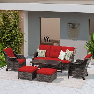 UPTIOT 6-Piece Outdoor Patio Conversation Set - 1 of 4