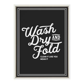 Kate and Laurel Sylvie Wash Dry and Fold Framed Canvas by Maggie Price, 18x24, White