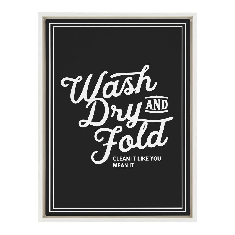 Kate and Laurel Sylvie Wash Dry and Fold Framed Canvas by Maggie Price, 18x24, White, 1 of 9