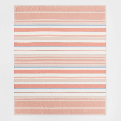 Striped Oversized Beach Towel Coral - Threshold™