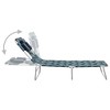 vidaXL Patio Lounge Chair Folding Sunlounger Sunbed with Head Cushion Steel - Leaf Pattern - 3 of 4