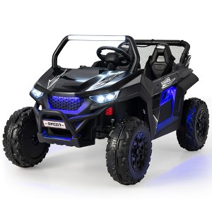 Costway 12V 2-Seater Kids Ride On UTV RC Electric Vehicle Suspension w/ Lights & Music - 1 of 4