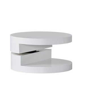 Vynxaria Modernesque Rotating Coffee Table, Small Circular Mod Design, 1960s Vibe, Rotatable Top + Hidden Under-Table Storage - 1 of 4