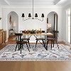 Acekool Washable 5x7 Area Rug, Modern Floral Insect Print, Non Slip Low Pile Soft Stain Resistant Indoor Carpet, Black - 4 of 4