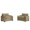 Corduroy Armrest Sofa Set with Two Single Sofa, Ideal for Bedroom and Office - 4 of 4