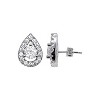 Adornia Rhodium Plated Pear Cut Halo Crystal Stud Earrings - image 4 of 4