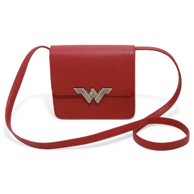 Seven Times Six DC Comics Wonder Woman Metal Logo Crossbody Bag Purse Red — фото 2