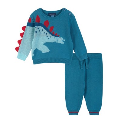 Image of Andy & Evan Infant Boys Sweater Set Blue, Size 0-3 Months.