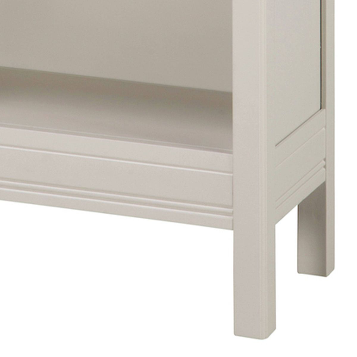 60" Savannah Tall Bookshelf Ivory with Natural Wood Top - Alaterre Furniture - thumbnail 6