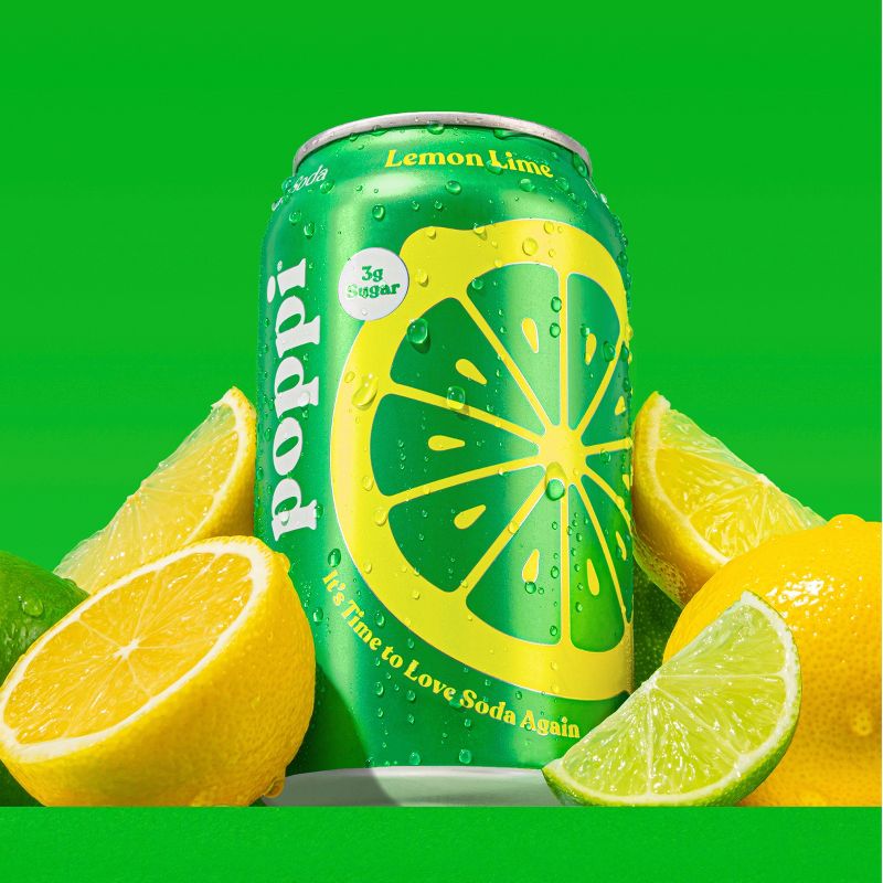 Poppi Lemon Lime Prebiotic Soda - 4pk/12 fl oz Cans, 2 of 7