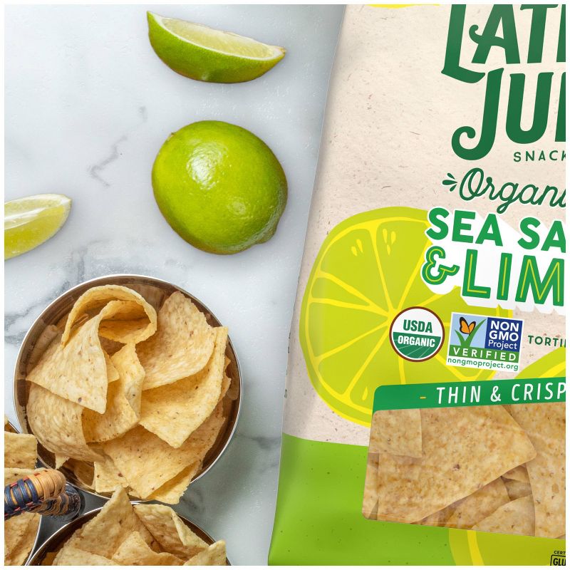 Late July Snacks Thin and Crispy Organic Tortilla Chips with Sea Salt and Lime - 10.1oz, 3 of 10