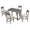 CAVINAS Dining Table Set for 4 Kitchen Table Farmhouse Counter Height Kitchen Table Set with 4 Upholstered Dining Chairs for Small Places - 4 of 4
