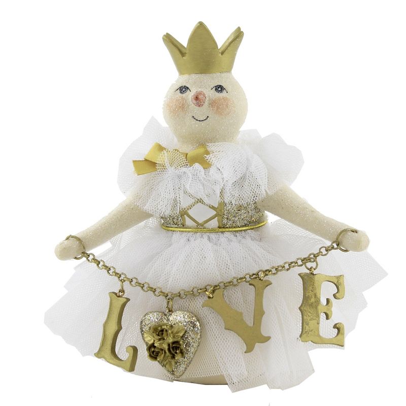 Heather Myers 6.0 Inch Adelina Love Gold Snow Figurines, 1 of 4