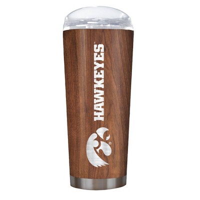 NCAA Iowa Hawkeyes 18oz Woodgrain Stainless Steel Roadie Tumbler