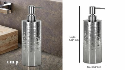 Stainless Steel Hammered Gray Bathroom Wastebasket