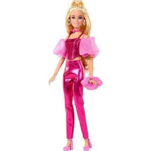 Barbie Deluxe Style Fashion Doll #5 in Metallic Pink Outfit with Corset Top and Accessories, Blonde - 1 of 4