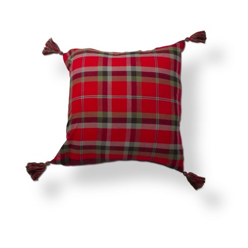 Black Check Fabric Pillow - 12x12