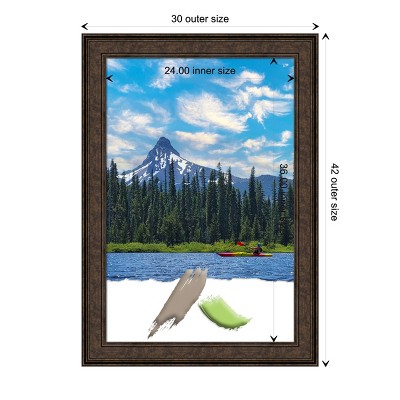 Ridge Bronze 42" x 30" Satin Finish Polystyrene Wall Picture Frame