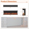 Costway 60" Wide 3-Sided Electric Fireplace Insert 750with 1200W Recessed Wall-Mounted Heater - 3 of 4