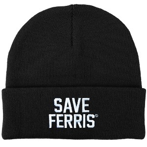 Ferris Bueller Save Ferris Knit Beanie for Men and Women, Black - 1 of 4
