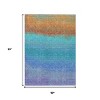 Aqua And Orange Ombre Washable Indoor Outdoor Area Rug - 3 of 4