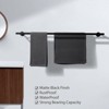 WOWOW 36 in. Wall Mounted Towel Bar in Matte Black, Stainless Steel Double Towel Holder - 3 of 4